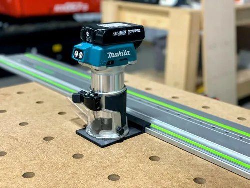 Vista 4 de Adaptador de riel de guía ToolCurve compatible con enrutador Makita - Fabricado en EE. UU