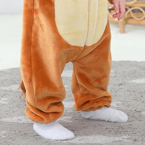 Vista 6 de Conjunto de disfraz de animal de forro polar para bebé niño y niña, overol de animales, sombrero y zapatos, disfraz de Halloween, cosplay, trajes