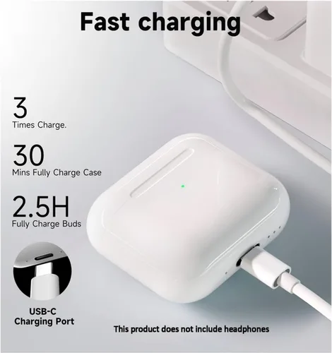 Vista 3 de Funda de carga de auriculares inalámbricos de repuesto para Airpods Pro 1 y 2, compatible con Airpod Pro de 1ª y 2ª generación con puerto de carga