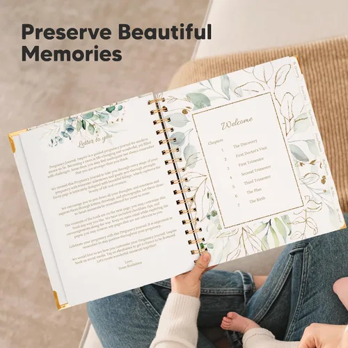 Vista 8 de Diario de embarazo para regalos de madres primerizas - Libro de recuerdos de embarazo de tapa dura de 90 páginas, hermoso y lindo recuerdo de libro