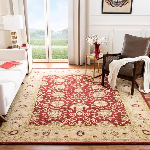 Vista 36 de SAFAVIEH Colección Antigüedades - Alfombra de 6' redonda, marrón y verde, hecha a mano, diseño oriental tradicional de lana, ideal para áreas