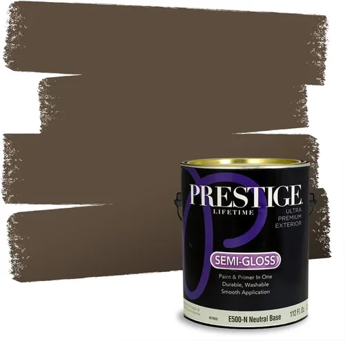 Vista 239 de PRESTIGE Pinturas Pintura Exterior e Imprimación en Uno, 1 Galón, Mate, Combinación Comparable de Sherwin Williams* Black Magic* SW6991-PCM
