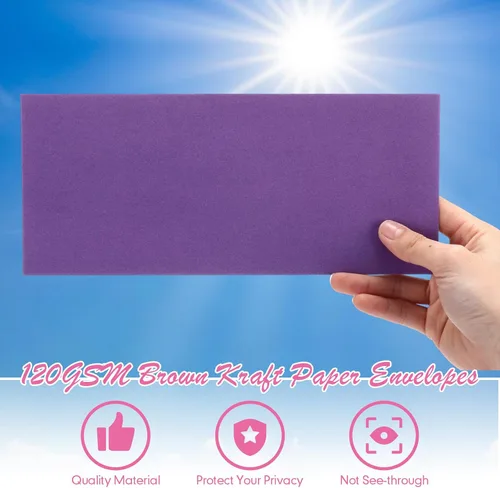 Vista 6 de Jutom 500 sobres de papel kraft tamaño carta a granel #10 Negocios fuertes sellados 4-1/8 x 9-1/2 pulgadas, con solapa, sobres de correo imprimibles