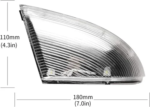 Vista 5 de Espejo lateral LED intermitente, luz de charco para conductor y pasajero, lente transparente para 68064948AA 68064949AA compatible con Dodge Ram