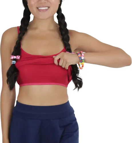 Vista 2 de ToBeInStyle Camisola larga de algodón para niña con sujetador de entrenamiento integrado Sencillo: Bold Red