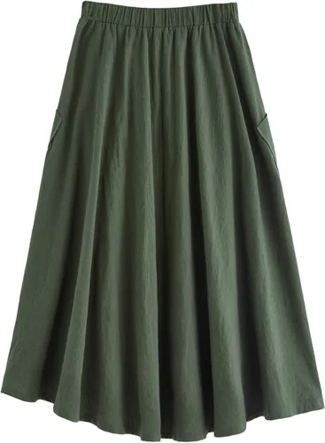 Vista 2 de SweatyRocks Falda midi plisada de cintura alta casual con bolsillo para mujer