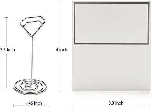 Vista 2 de Jofefe 24 soportes únicos para números de mesa con 24 tarjetas de lugar, soporte para tarjetas de lugar, soportes para tarjetas de mesa, soportes