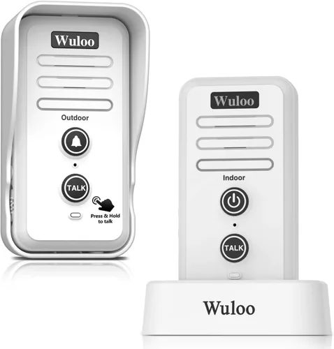 Vista 10 de Timbres de intercomunicador inalámbrico para aula en casa, timbre electrónico impermeable Wuloo con rango de 2640 pies, 3 niveles de volumen