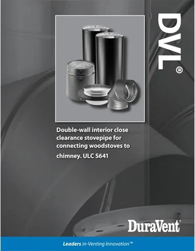 Vista 9 de DuraVent 6DVL-E45 DVL Pared doble de acero galvanizado/acero inoxidable para estufa de leña, conector de codo de 45 grados, diámetro de 6 pulgadas