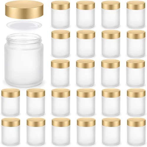 Vista 34 de Norme 24 Frascos de Vidrio de 4 oz con Tapas Herméticos Redondos a Prueba de Fugas Frascos Cosméticos Vacíos con Revestimientos Internos en la Tapa