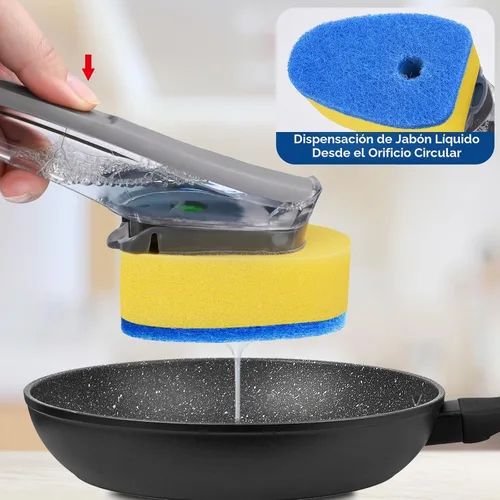 Vista 6 de Recambios de cepillo de esponja para Scotch-Brite Dishwand - 10 unidades Azul-10pack