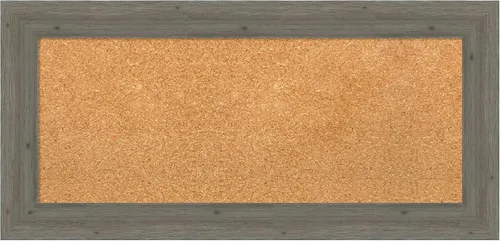 Vista 33 de Amanti Art Natural Cork Board for Wall, 18x24 Vision Board with Grey Wood Frame, Small Corkboard Office Decor for Home Organization, Country Rustic