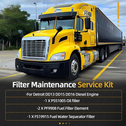 Vista 2 de Kit de Servicio de Filtro JAVOUKA, Para Motor Diesel Detroit DD13 DD15 DD16, Aceite, Separador de Agua y 2 Filtros de Combustible, Filtro