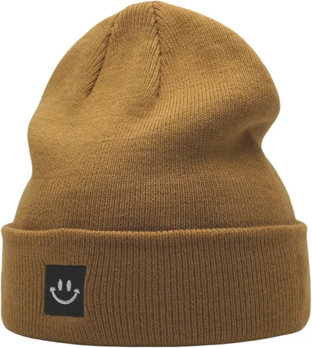 Vista 32 de 55cube Gorros de invierno unisex cálidos de punto grueso con puños Apricot Crush