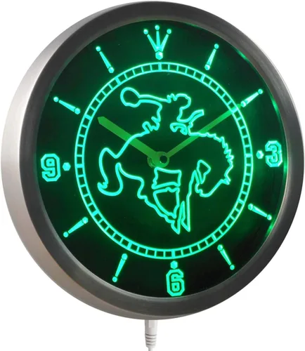 Vista 3 de ADVPRO nc0360-b Western Cowboy Rodeo Horse Bar Neon Sign Reloj de pared LED
