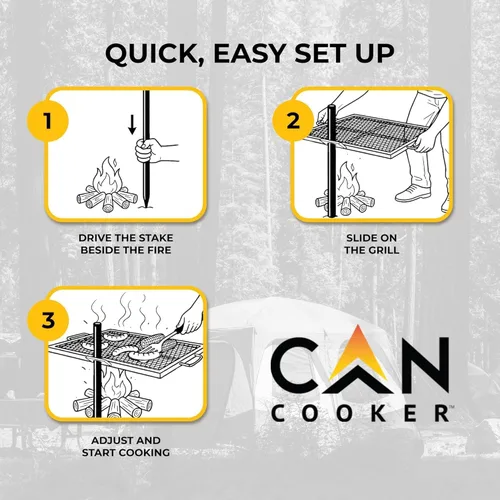 Vista 4 de GameMaker Parrilla de Cocina de Fuego Abierto – Parrilla de Campamento Portátil para Cocina de Llama Abierta, Fogatas, Anillos de Fuego al Aire