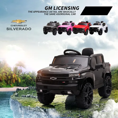 Vista 5 de Chevrolet Silverado GMC Ride en coche con licencia de 12 V, funciona con Negro