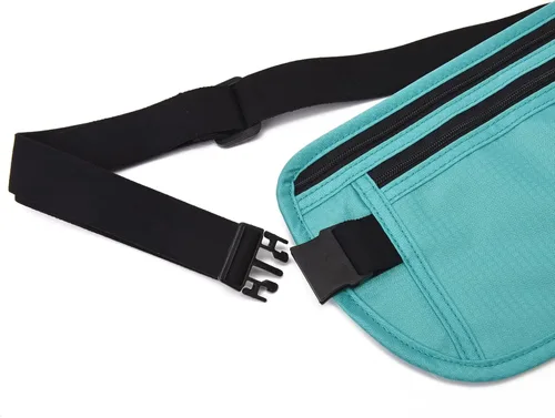 Vista 87 de DAITET Cinturón de dinero, soporte para pasaporte, cartera de viaje oculta segura con bloqueo RFID, riñonera encubierta (negro), Negro, Rfid
