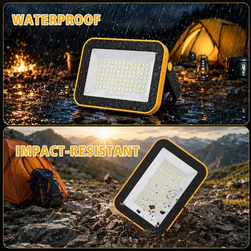Vista 3 de T-SUN Luz de trabajo recargable, paquete de 4 luces de inundación
