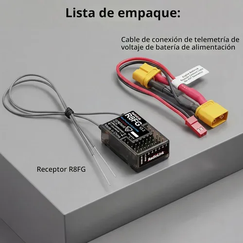 Vista 8 de Radiolink 3 ms Latencia 1,968.5 ft R8FG V2.2 8CH Gyro Receptor 2 unids para control remoto RC