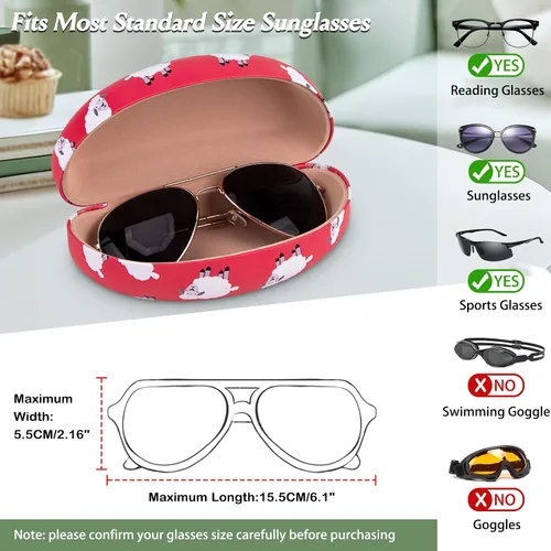Vista 3 de bvya Funda rígida unisex para lentes de sol, estuche grande para gafas de sol de gran
