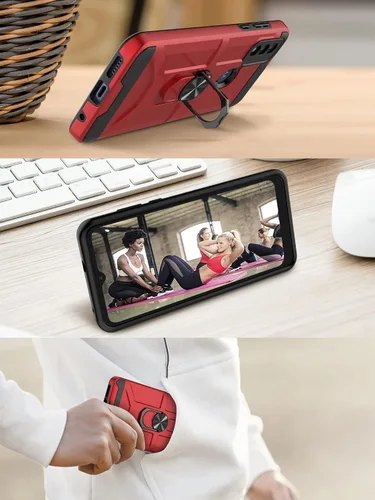 Vista 7 de Funda para Moto G Pure, Moto G Power 2022 con soporte y cubierta de cámara integrada, 360 grados de cuerpo completo de grado militar a prueba