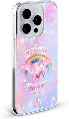 Vista 2 de Head Case Designs Too Fab Unicorn Power! Funda de gel suave compatible con Apple iPhone 13 Pro