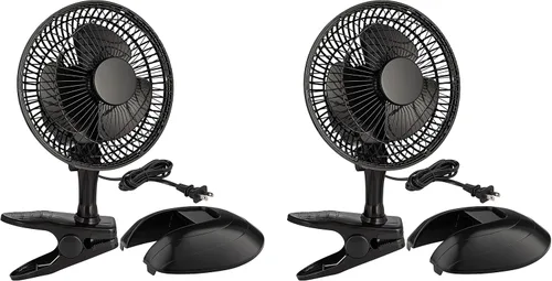 Vista 10 de RamPro Escritorio portátil y ventilador de clip, ventiladores de 6 pulgadas, enchufe pequeño y silencioso, pequeño ventilador de refrigeración Negro