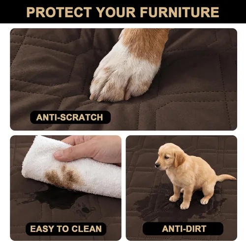 Vista 3 de Manta impermeable para perro, funda de cama para mascotas, para muebles, cama, sofá, sofá biplaza con respaldo antideslizante