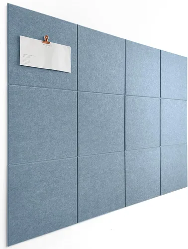 Vista 61 de Tabla de corcho alternativa de 24 x 36 pulgadas, paquete de 6 azulejos de pared de fieltro con pestañas adhesivas extraíbles seguras, tableros