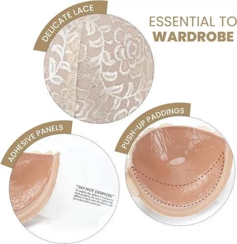 Vista 3 de JOATEAY Sujetador sin tirantes para mujer, autoadhesivo, reutilizable, adhesivo, con realce de empuje, invisible, antideslizante