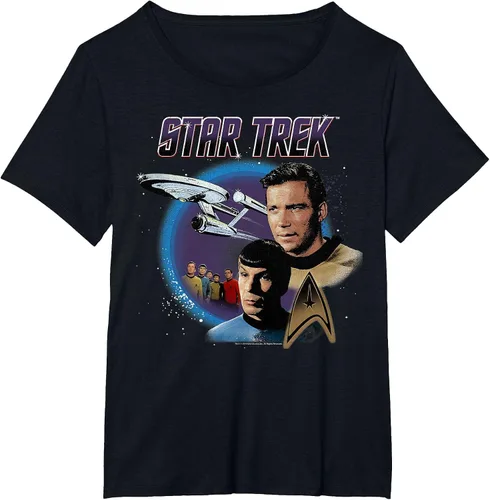 Vista 57 de Star Trek Original Series Vintage Enterprise T-Shirt Baby Blue