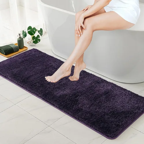 Vista 125 de MIULEE Alfombras de baño negras, suaves y pequeñas, absorbentes, antideslizantes, de secado rápido, esponjosas, para baño, bañera y duchas, lavables