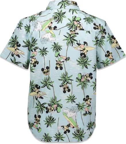 Vista 2 de Disney Lilo & Stitch Mickey Mouse Lion King Simba Hawaiian Button Down Shirt Toddler to Big Kid