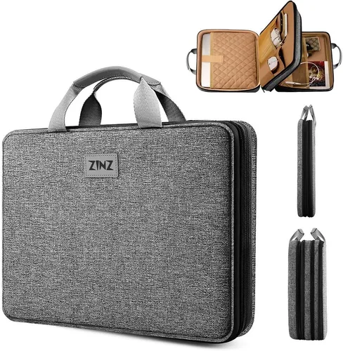 Vista 12 de ZINZ - Funda para portátil de 13 pulgadas con funda expandible, maletín protector de computadora con múltiples bolsillos, compatible con MacBook