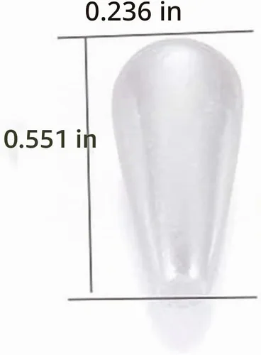 Vista 2 de 200 cuentas de perlas de imitación de lágrima de perlas blancas de plástico, cuentas de gota de agua, lo mejor para pulseras, collares, aretes