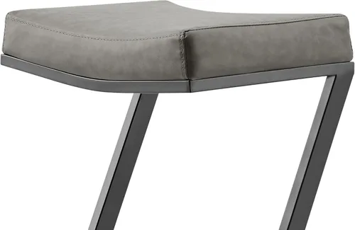 Vista 6 de Armen Living Atlantis Backless Faux Leather and Brushed Stainless Steel Bar Stool
