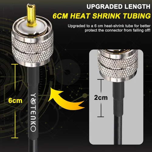 Vista 3 de Cable de puente PL259 de 1 pie - Cable coaxial RG58 de 15 pulgadas corto 50 ohmios coaxial para medidor SWR radio de radioaficionado radio CB