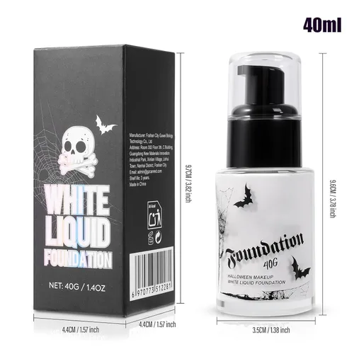 Vista 2 de Pintura facial blanca - Maquillaje de Halloween Pintura corporal, 1.4 fl