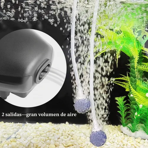 Vista 6 de HITOP 3W 80GPH Adjustable Aquarium Air Pump, Upgrade Quiet Oxygen Pump, Powerful Air Aerator for Fish Tank up to 120 Gallon
