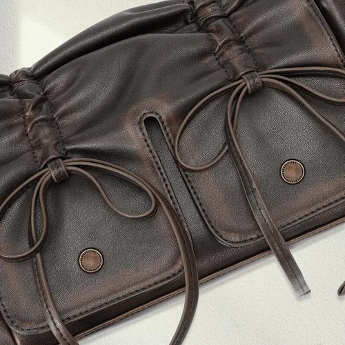 Vista 3 de YFGBCX Bolsos de diseñador para mujer, bolso multibolsillo, bolso Y2K, bolso de lazo de moda con acabado lavado, bolso vintage hobo bolso de otoño