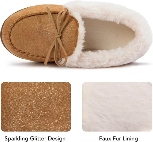 Vista 4 de RockDove Pantuflas estilo mocasín con purpurina Caroline para mujer