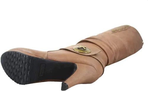 Vista 3 de FZ-Win-45 Botas altas de tacón alto con plataforma y cremallera para mujer