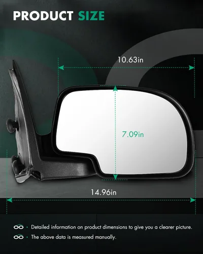 Vista 3 de SCITOO Espejo retrovisor lateral derecho del pasajero para 1999-2007 para Chevy Silverado Pickup 2000 para Chevy Suburban 1999-2006 para GMC Sierra
