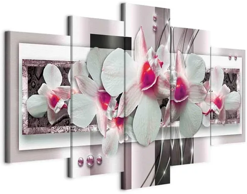 Vista 45 de Lienzo decorativo con impresión artística de diseño de orquídea de Artgeist Orquídea #01