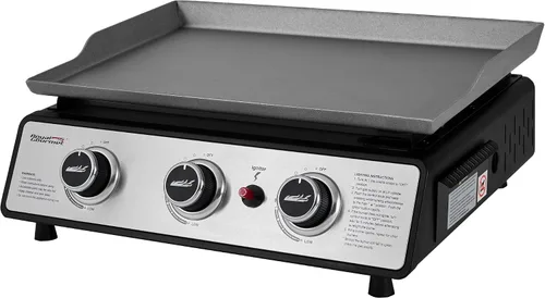 Vista 2 de Royal Gourmet PD1301S - Plancha de gas portátil de 3 quemadores, 25,500 BTU de potencia de cocción, 304 pulgadas cuadradas, superficie de cocción