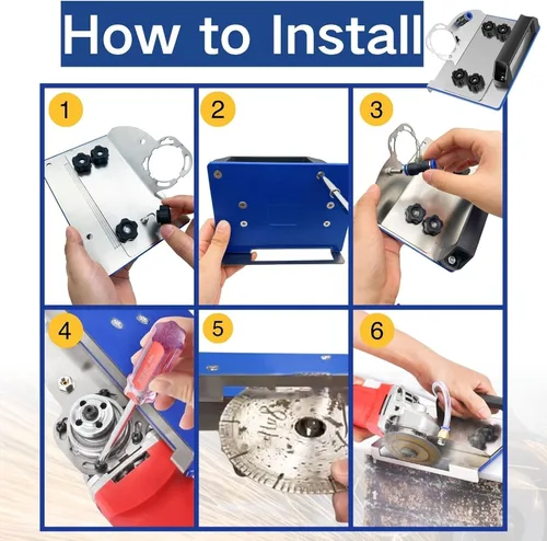 Vista 8 de Herramienta de biselado de azulejos de 45 grados, herramienta de corte de baldosas de cerámica, soporte de accesorios para amoladora angular