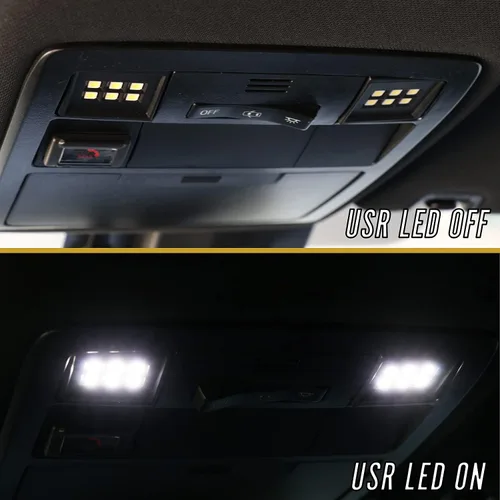 Vista 5 de USR UNIQUE STYLE RACING Panel completo de luz LED interior de cúpula central (30 LEDs) + 2 luces delanteras de mapa