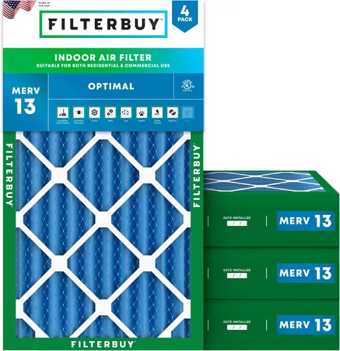 Vista 15 de Filterbuy Filtro de aire MERV 13 de 8 x 14 x 1 pulgadas, protección óptima contra el humo y la alergia (paquete de 4), filtros electrostáticos