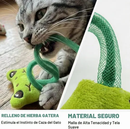 Vista 3 de Juego de Juguetes Interactivos para Gatos, Palitos Masticables de Silvervine y Juguete de Resorte para Gatos, Juguetes de Hierba Gatera